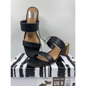 dv By Dolce Vita Women's Sharona Dual Strap Heeled Sandal Black 9 New